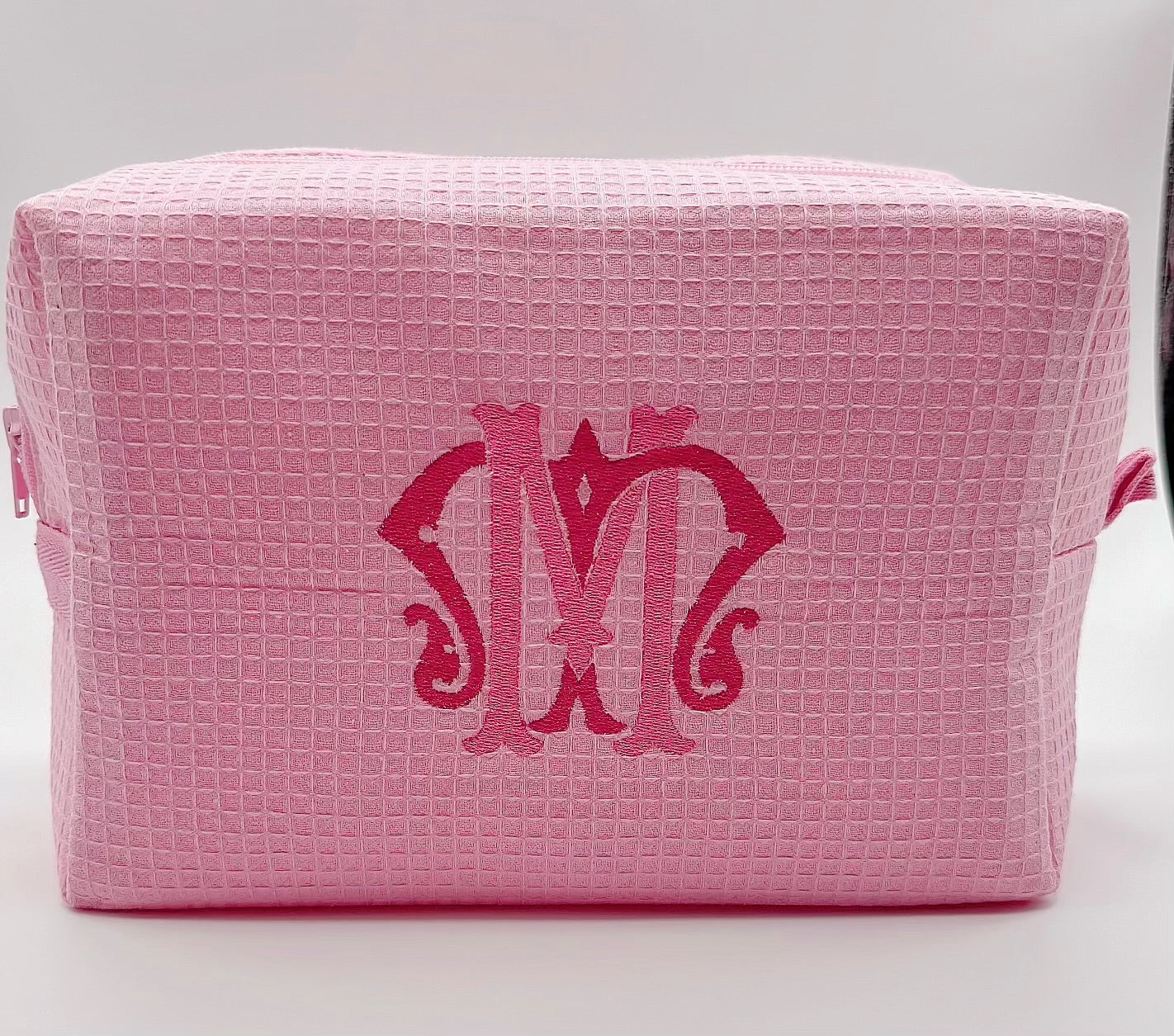 Large Waffle Weave Cosmetic Bag