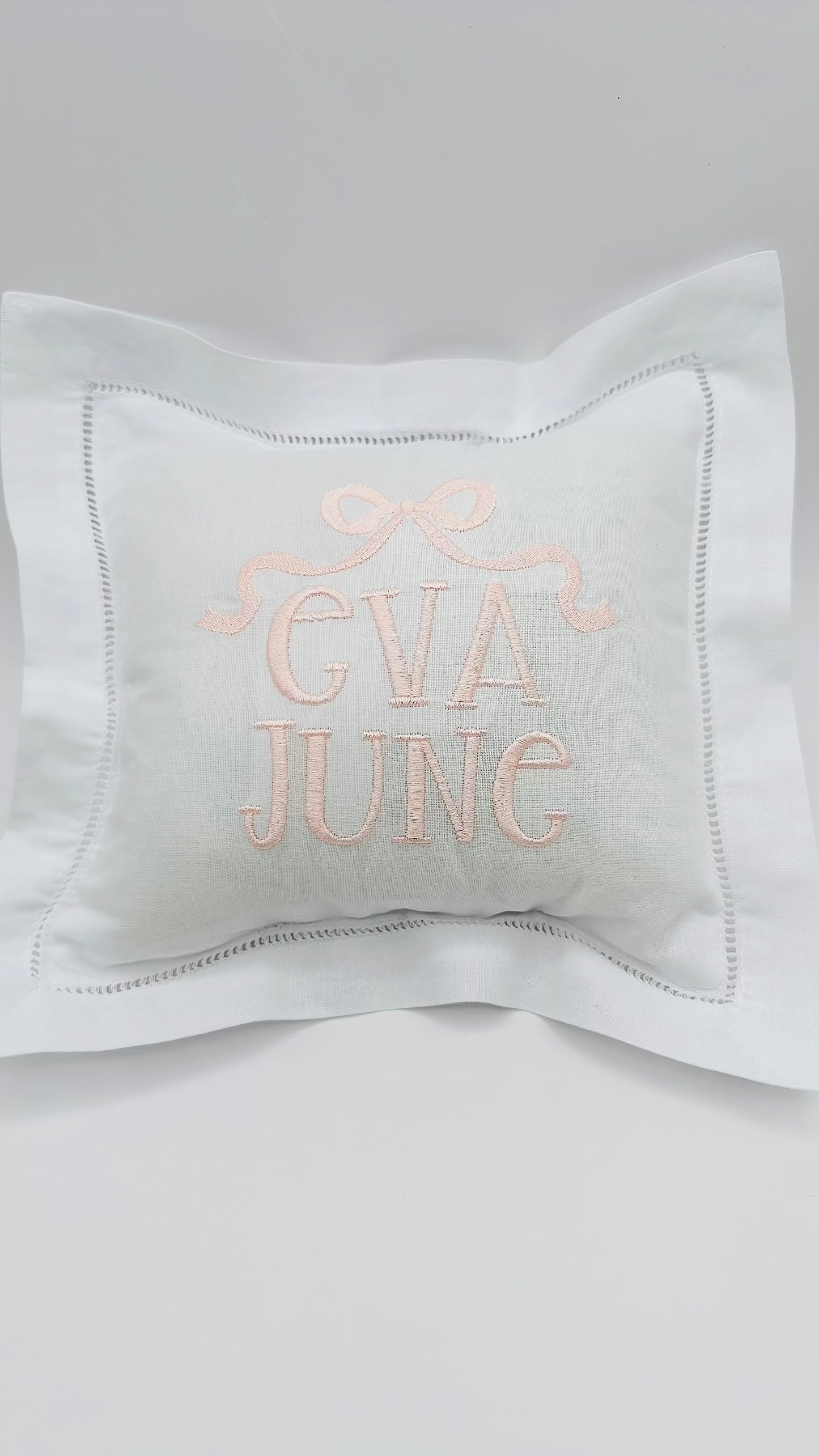 8” by 8" Linen Hemstitched Pillows