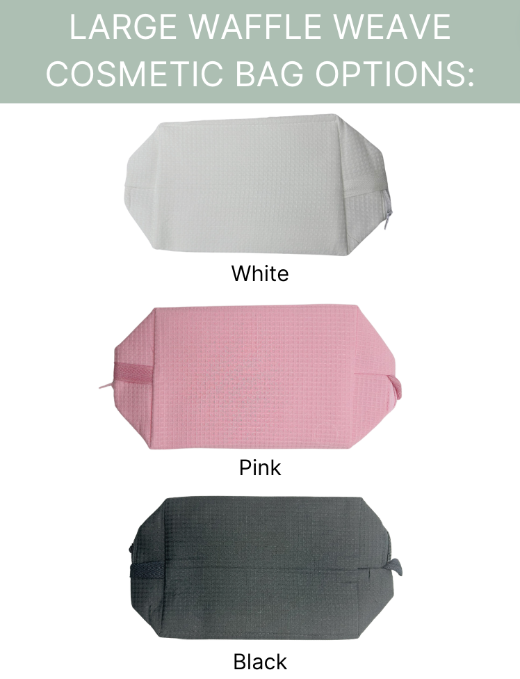 Large Waffle Weave Cosmetic Bag